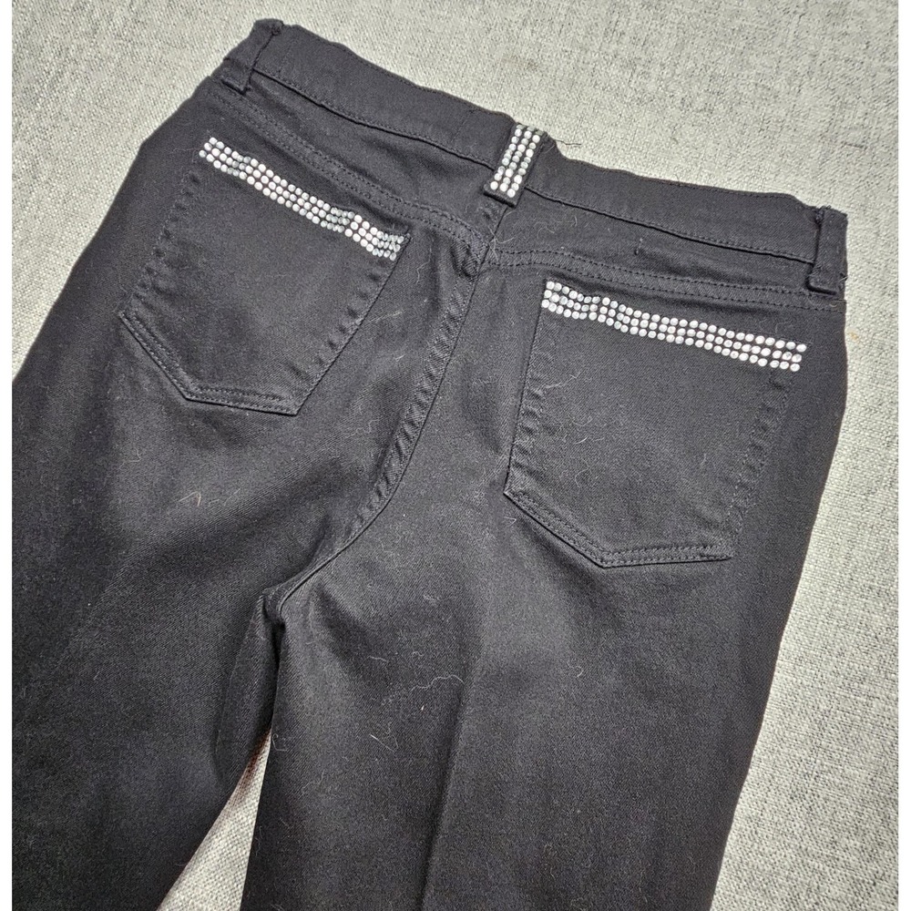 Lawman‎ Western Jeans Womens 9 Black Slim Flare Rhinestone Pockets Y2K 90s